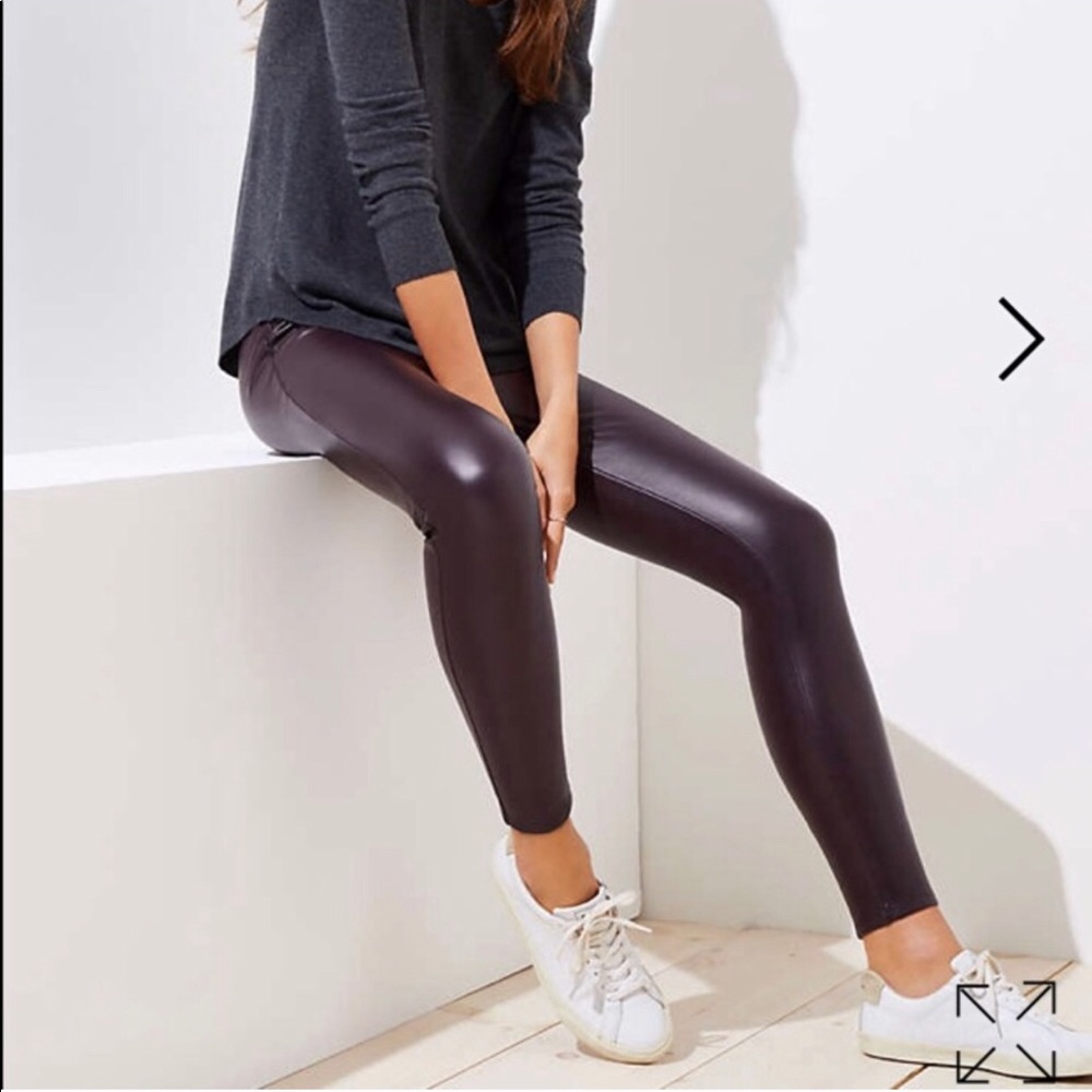 Loft Berry Faux Leather Leggings
